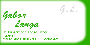 gabor langa business card