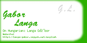 gabor langa business card